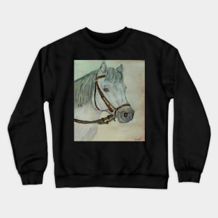 Grey Connemara Pony Watercolour Painting Crewneck Sweatshirt